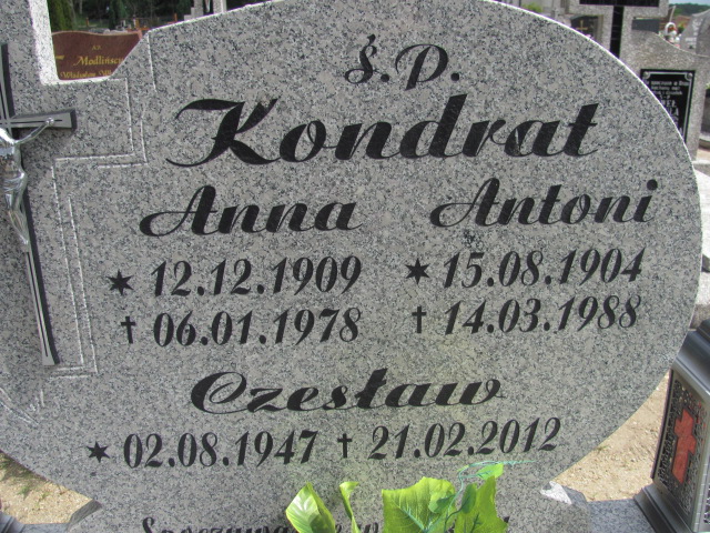 Anna Kondrat 1909 Dąbie Pław - Grobonet - Wyszukiwarka osób pochowanych