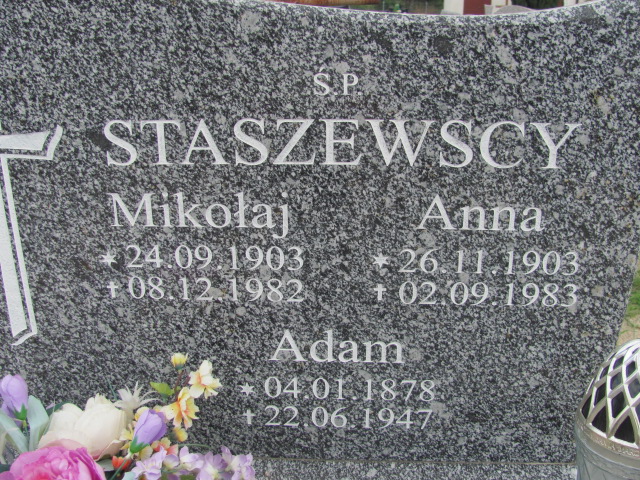 Adam Staszewski 1878 Dąbie Pław - Grobonet - Wyszukiwarka osób pochowanych